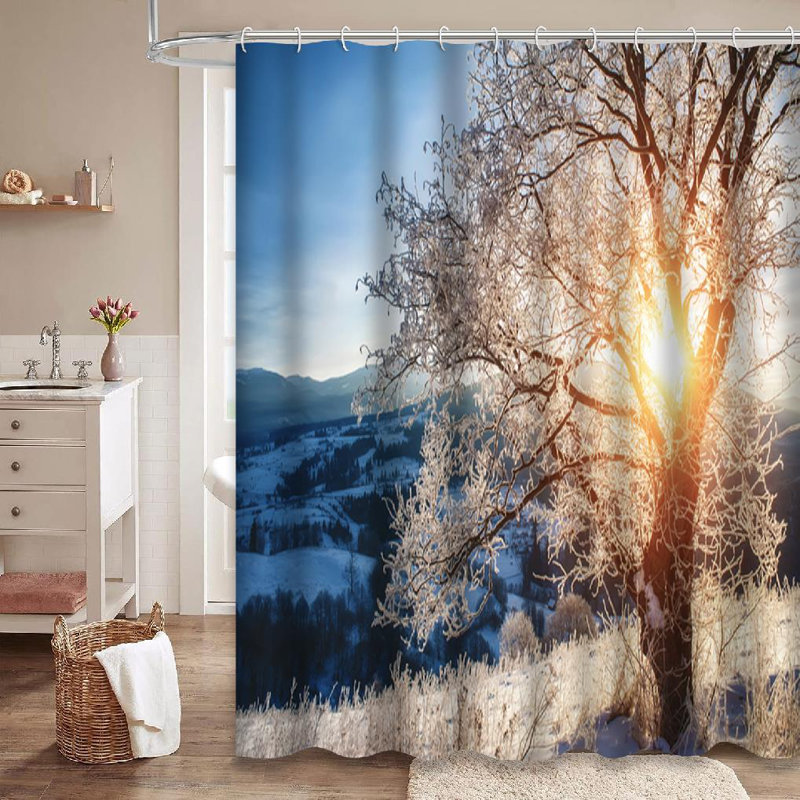 Magnifique rideau de douche Winter Snow, L 72 po x l 84 po