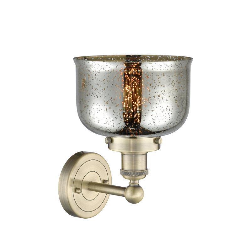 Cetronia Armed Sconce, Silver Plated Mercury, Antique Brass
