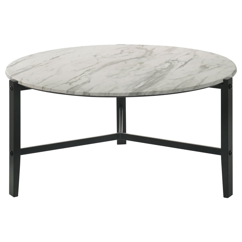 Table basse ronde en simili marbre Tandi