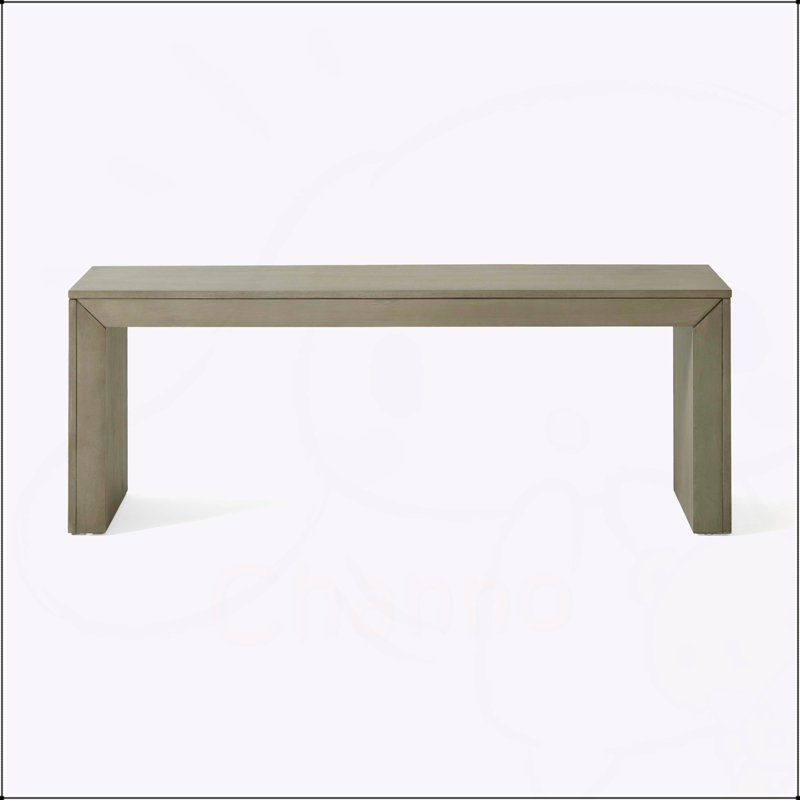 Acacia Wood Dining Bench in Light Gray Oak, Perfect for Farmhouse Decor and Space-Saving Design, Taupe