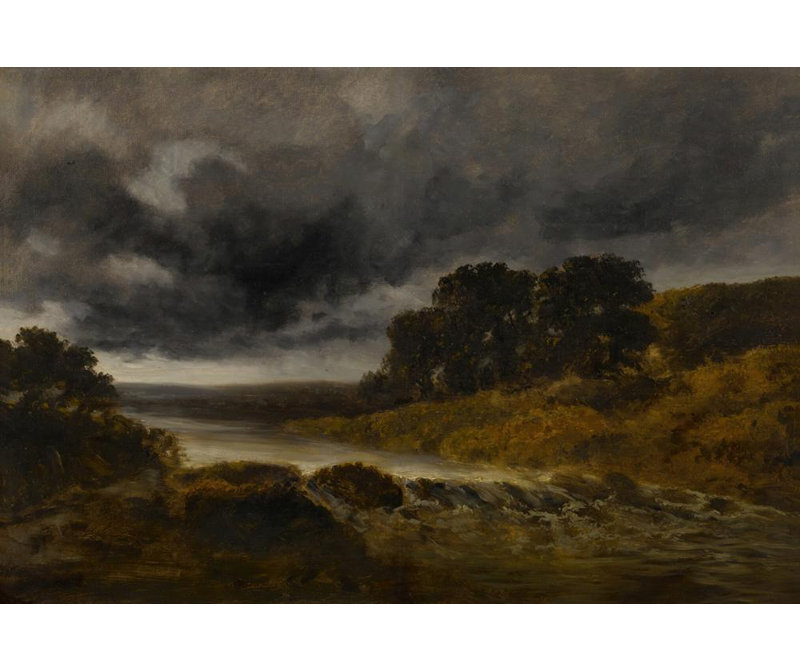 "A Torrent" par Georges Michel - Art mural sur toile tendue avec châssis, H 48 po x l 33 po