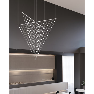 Constellation 120 - Light Bright Satin Aluminum LED Unique/Statement Pendant