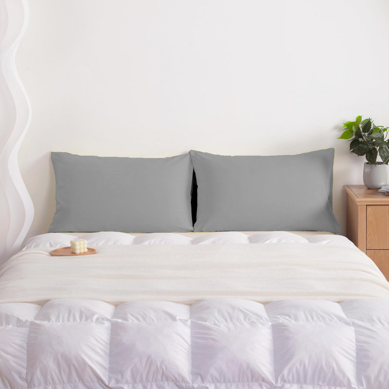 Taie d'oreiller en microfibre brossée Easy Care, Gris clair, Taie d'oreiller très grande