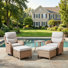 Chaise pivotante d'extérieur en osier 5 pièces Carolina avec coussins en oléfine Carolina