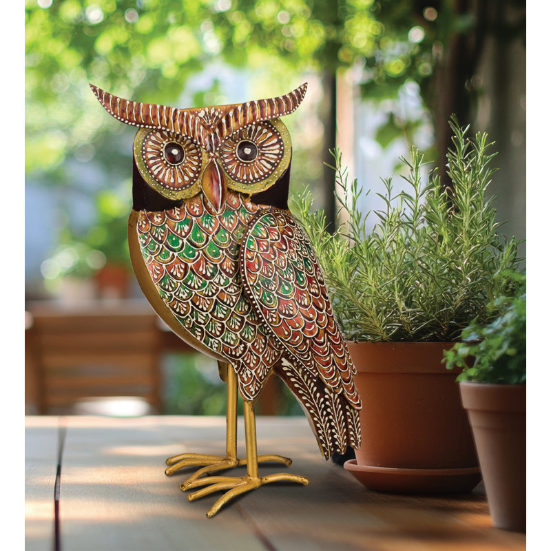 Décoration henné hibou - auburn