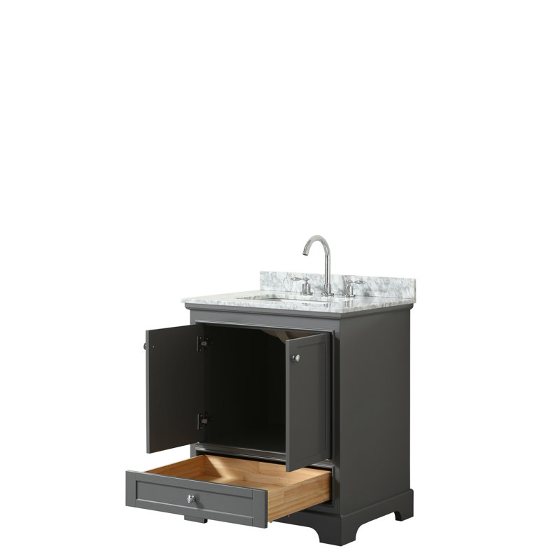 Ensemble de meuble-lavabo simple 30 po Deborah, Espresso foncé, Chrome poli poli