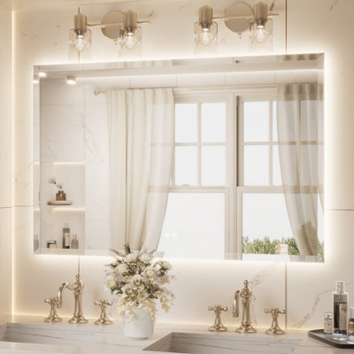 Beveled LED Backlit Bathroom Vanity Mirror