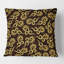 Coussin décoratif doré et noir Swirl II - Mid-Century Modern-1701381936