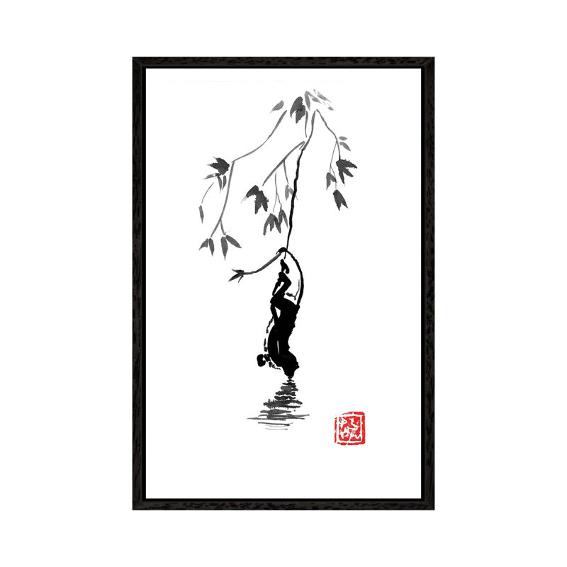 Drinking Monkey by Péchane - Print on Canvas, Black Framed, 66.04 cm H x 45.72 cm W