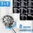 5 Inch Rain Shower & 7 Handheld With 26" Adjustable Slide Rail, Fast Setup, 1.8Gpm , Brushed Nickel Look, Stainless Steel System, Alloy Head, Nozzles, 7 Spray Modes 7-Spray Bar, No Drilling-120883176