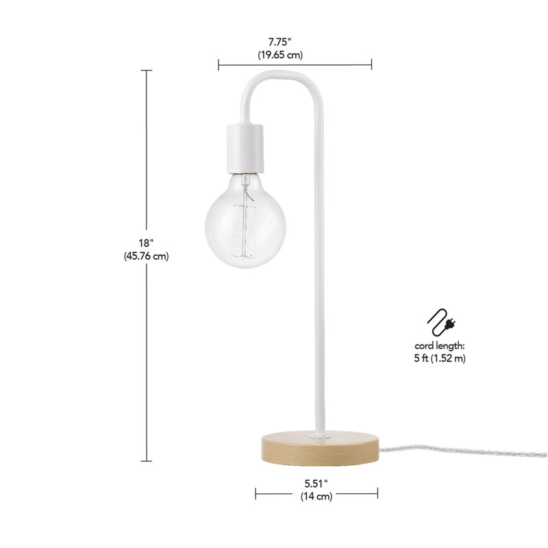 Lampe de table arquée 18 po, Blanc