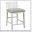 Ensemble 3 pièces à hauteur de comptoir avec étalage, ports USB et chaises rembourrées en tissu de style transitionnel blanc et gris-1464541780-1464541778