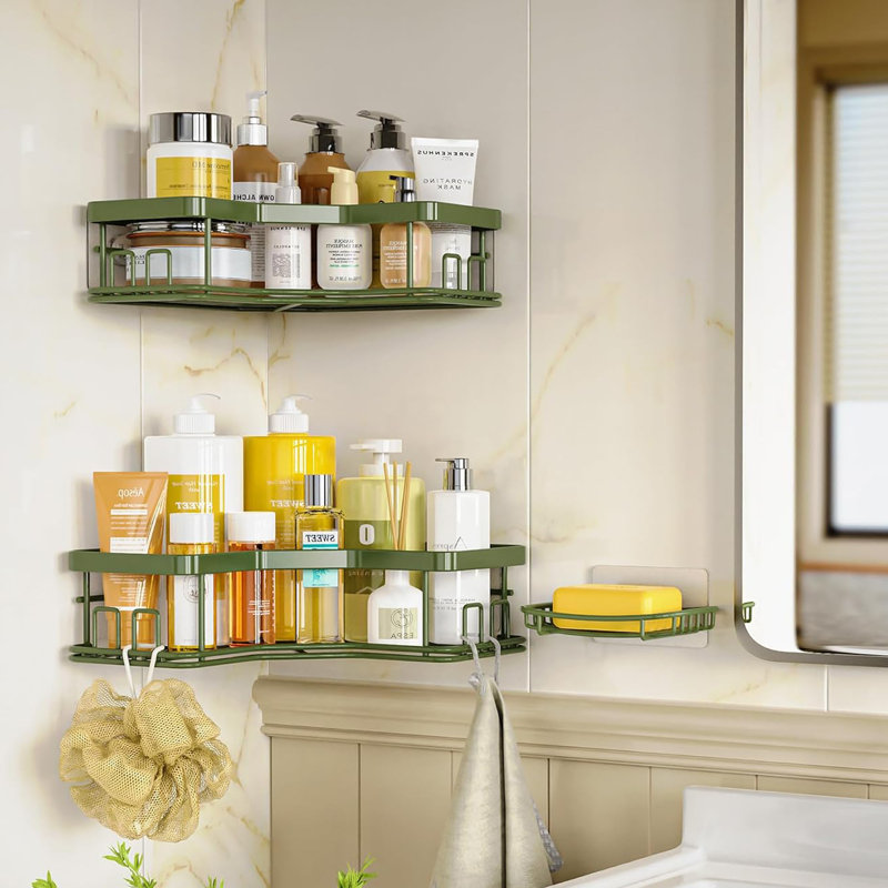 Accessoires de support de rangement pour le comptoir de salle de bain, Vert