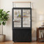 Cage à oiseaux de 65 pouces avec armoire de rangement et portes avant transparentes