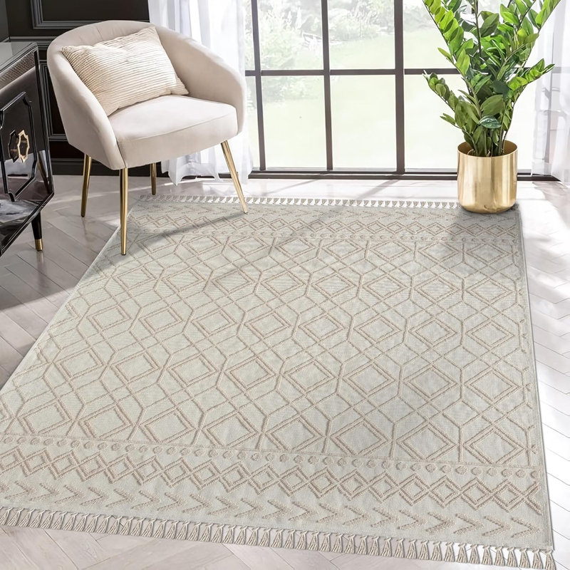 Indoor Area Rugs Low Pile Bedroom Rug Non Slip Floor Mat Washable Carpet Pads for Living Room A0124, Rectangle 120 x 180 cm