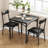 Dining Table Set for 2, Kitchen Table with 2 Upholstered Chairs