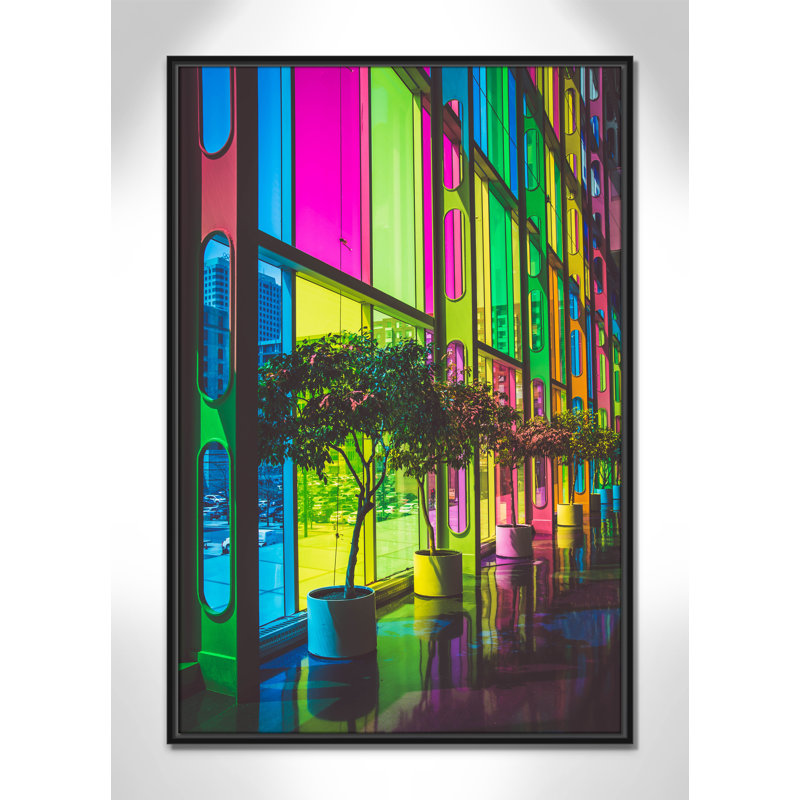 Colorful Façade Colorful Facade Framed On Paper by Felix Dubois Print, 37.5" H x 25.5" W x 2" D, Black Floater Framed, No Mat