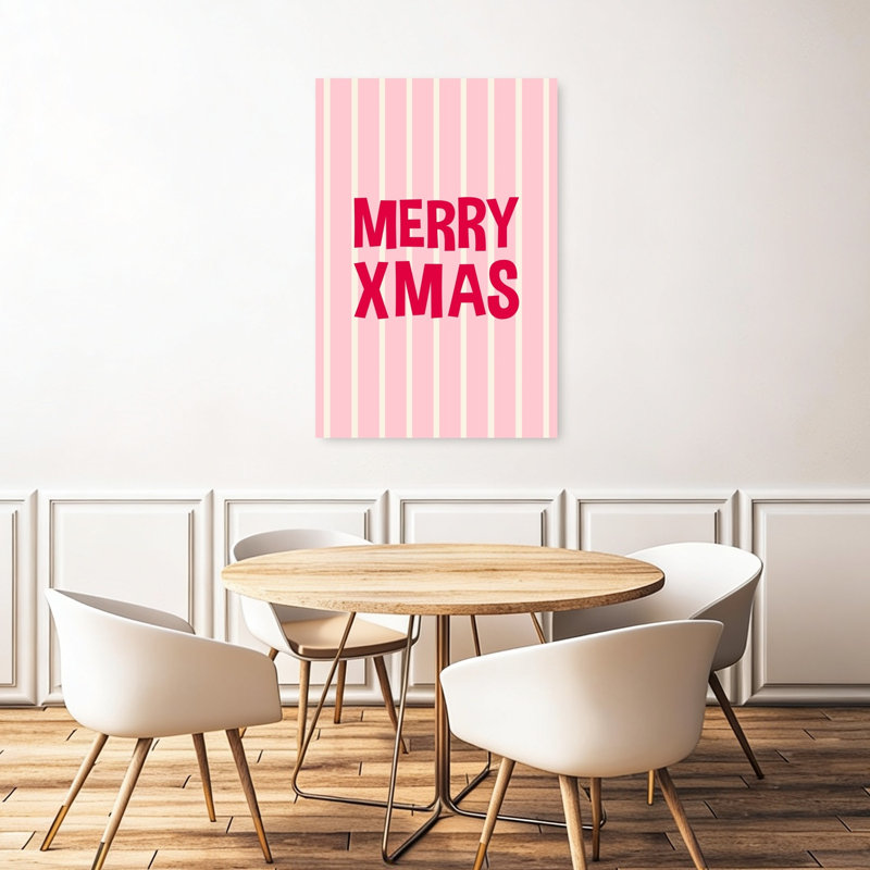 «Merry Xmas», reproduction d'art moderne abstrait audacieux, 48" H x 32" W