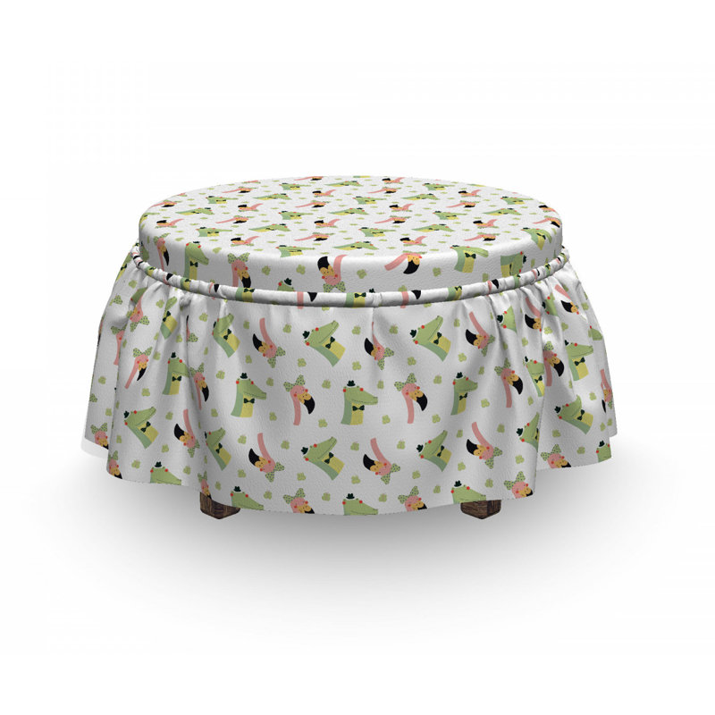 Housse pour crocodile flamant rose doodle repose-pieds