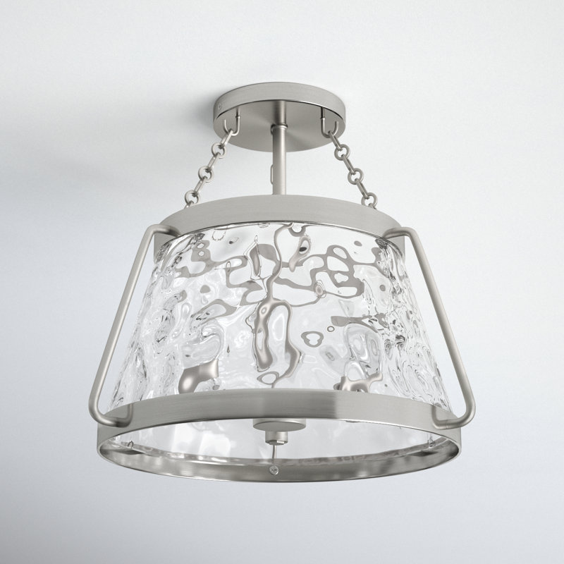 Plafonnier semi-encastré Sonali, Nickel satiné