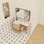 Meuble-lavabo de coin flottant de 36 pouces avec lavabo en gel enduit de résine intégré, conception murale en forme de L, porte à fermeture en douceur, tablettes ouvertes et fabrication résistante à l'humidité.