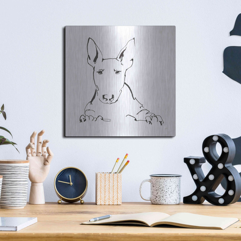 «Line Dog Bull Terrier» par Chris Paschke, H 12 po x l 12 po