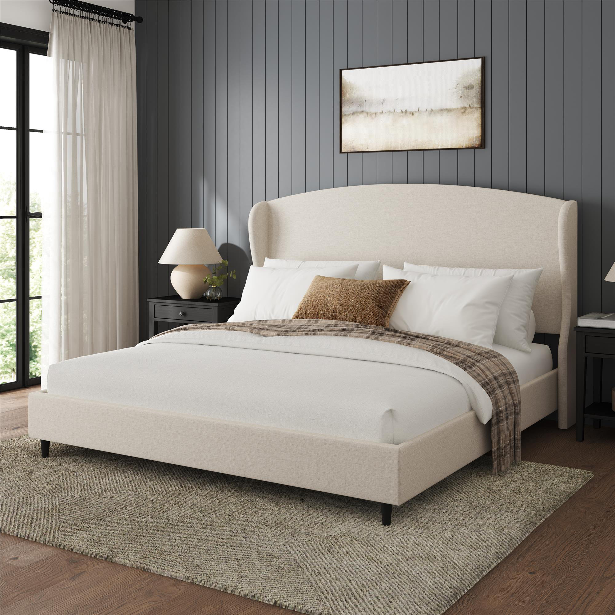 Cash Value-Latitude Run® Mikala Wingback Platform Bed Frame | Wayfair