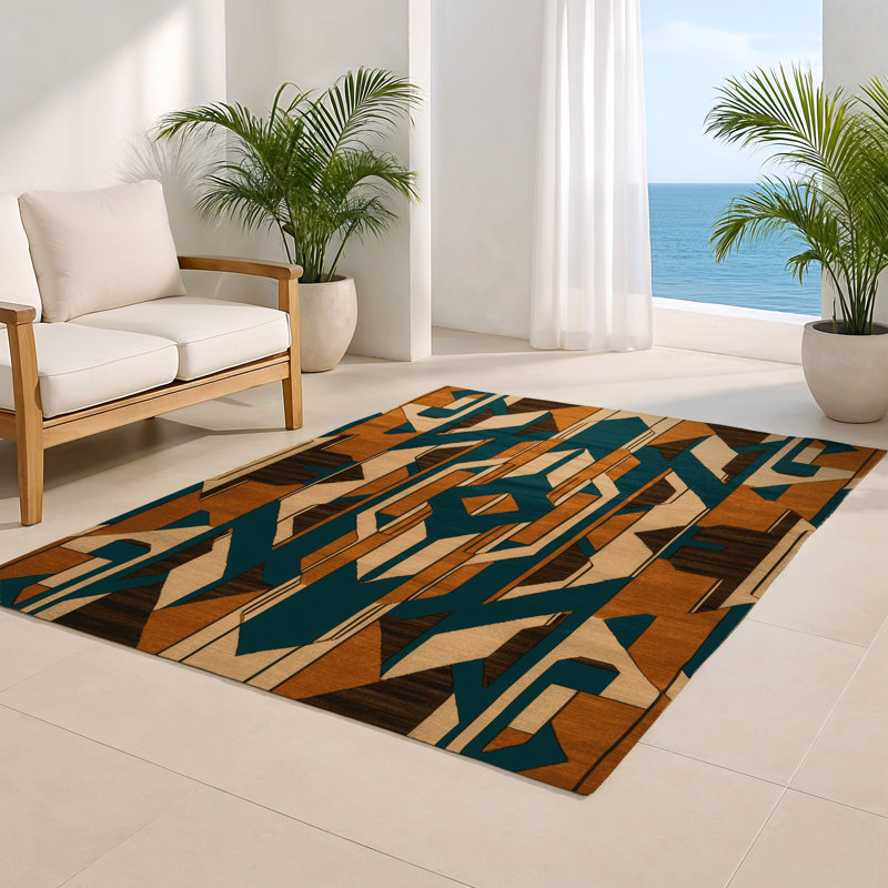 ArtDeco Gray Indoor and Outdoor Area Rug, Rectangle 4' x 6'