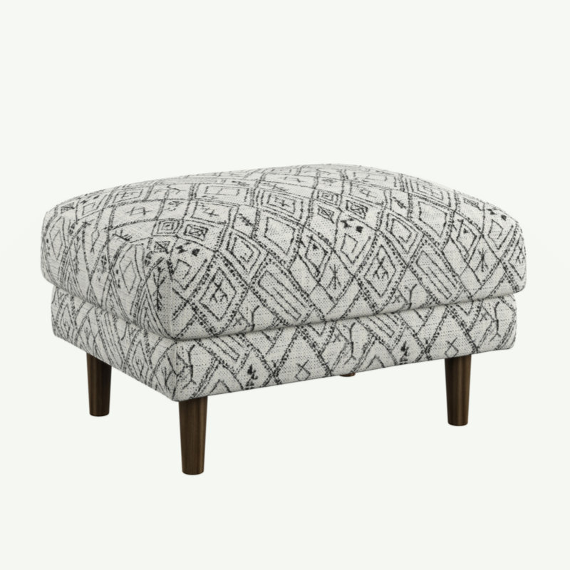 Jurie Black Abstract Ottoman