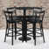 Naro 24'' Round Laminate Table Set with Round Base and 4 Ladder Back Metal Barstools