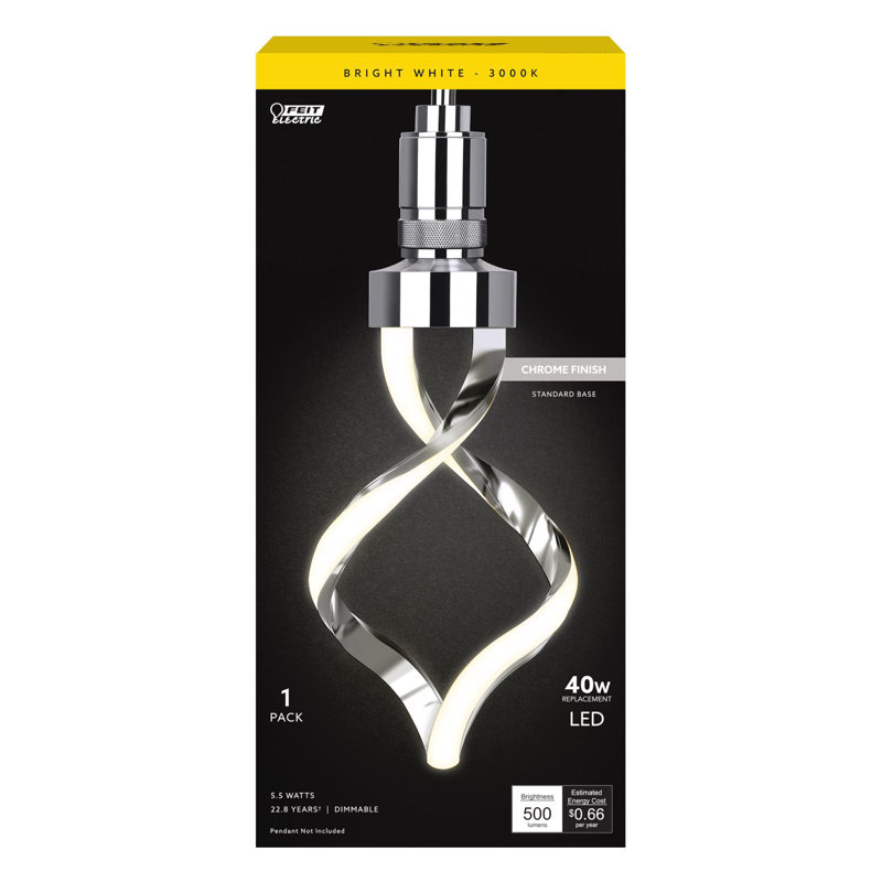 Ampoule à DEL Feit Spiral E26 (moyenne) blanc éclatant de 60 watts, paquet de 1