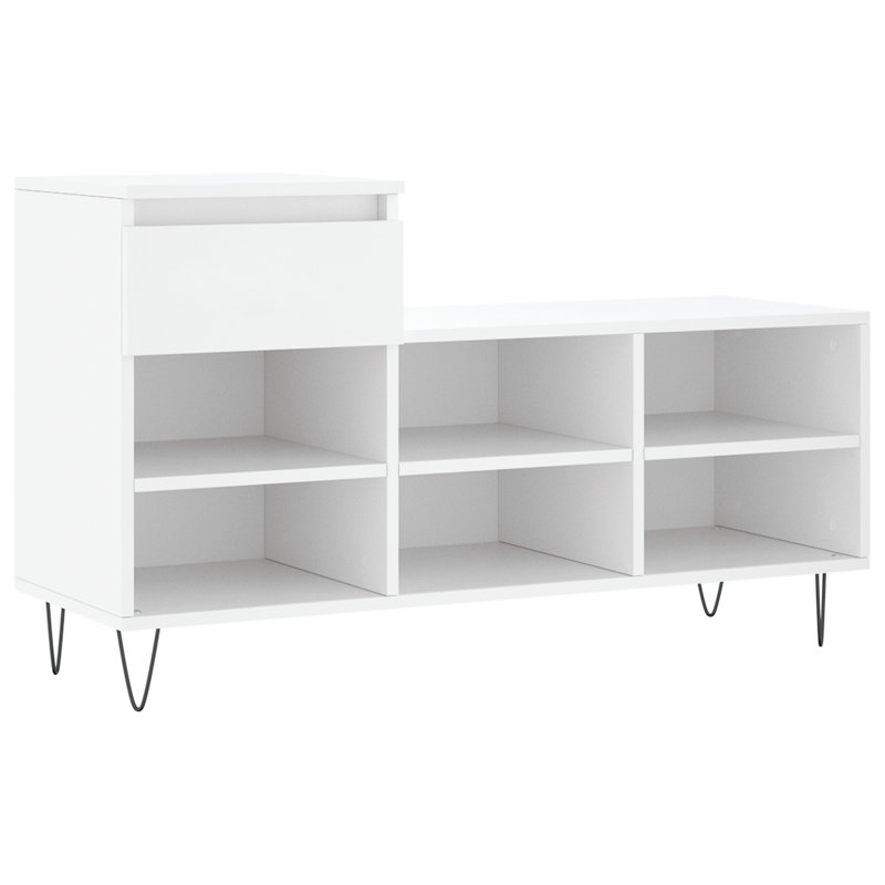 6 Pair Shoe Storage Cabinet, White