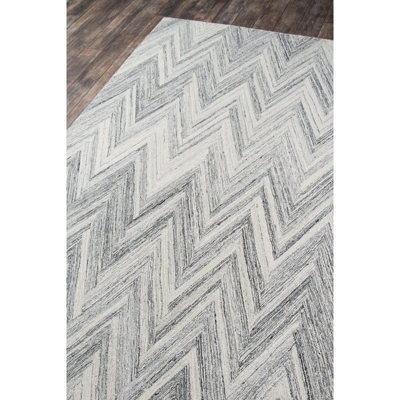 Tapis gris en laine touffeté à la main Harmond, Rectangle 2 pi x 3 pi