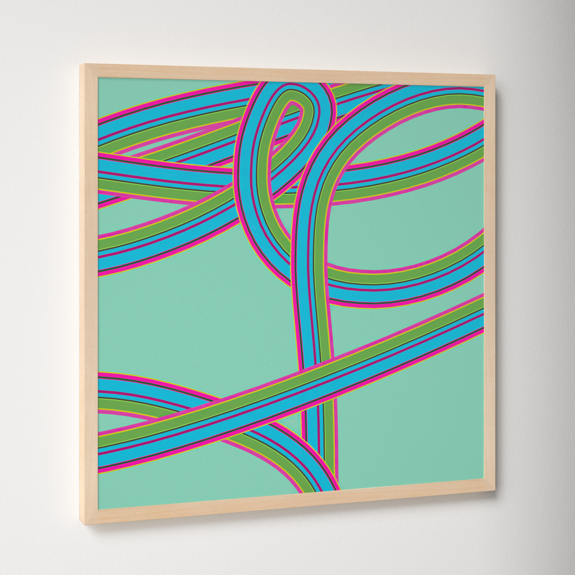 Turquoise Twist by Jacques Pilon, Brown, 24" H x 24" W x 1.25" D