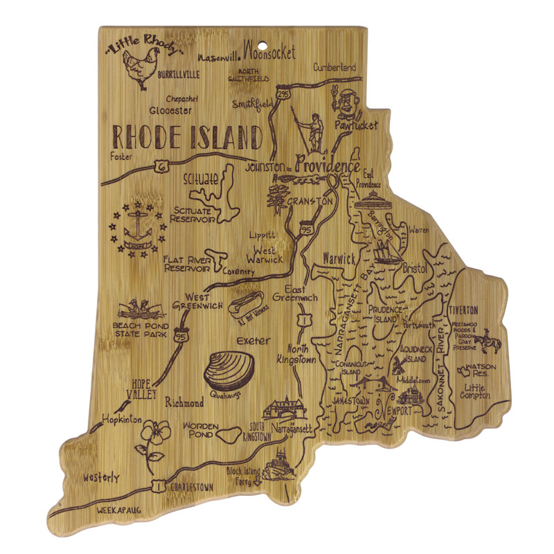 Totally Bamboo State Destination Series Bamboo Rhode Island Cutting Board