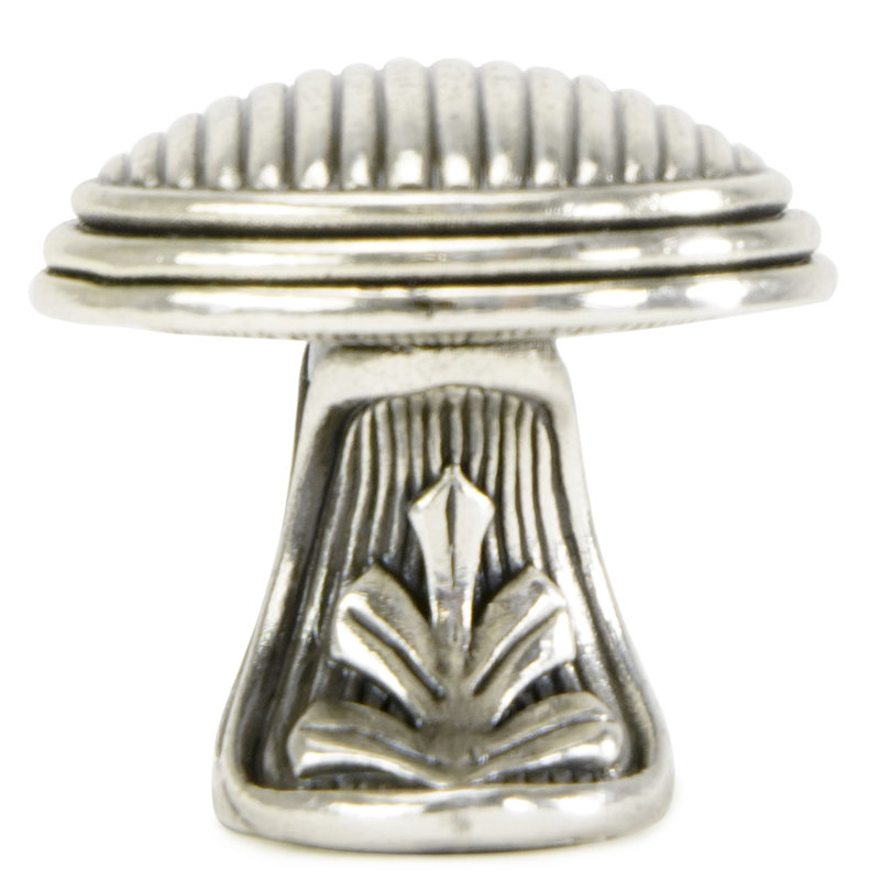 CAMBRIDGE ROUND KNOB, Burnished Silver
