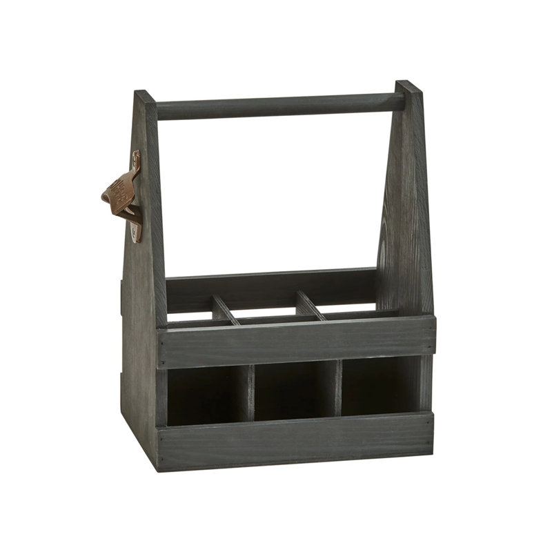 Porte-accessoires en bois pour 6 bouteilles