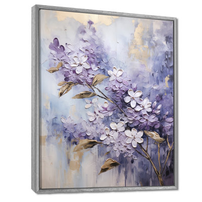 Lilas mauves pastel mauve et doré - art mural lilas pour le salon