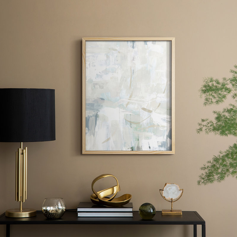 Impasto Poem I, reproduction encadrée - bois massif, 11" H x 9" W, Naturel