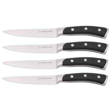 Dura Living Elite Series 4 Piece Stainless Steel Steak Knife Set, Cream :  Target