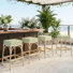 25 Inch Counter Height Patio Bar Stools, French Bistro Outdoor Bar Stools With Hand-Woven PE Rattan
