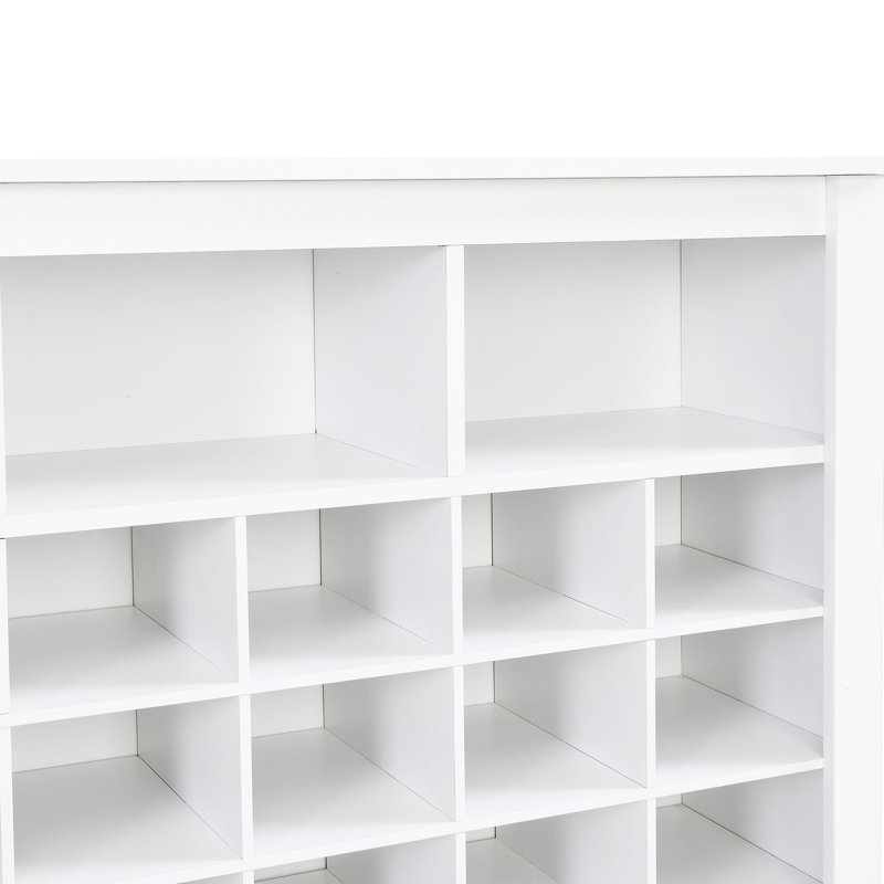 Armoire pour 24 chaussures, blanc moderne et compartiment fait de panneaux de particules - utilisation polyvalente à la maison