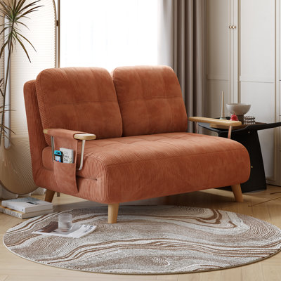 Canapé-lit convertible 5-en-1 de 28,35 po avec dossier réglable à 5 positions, chaise longue compacte moderne et rangement intégré pour un confort polyvalent.