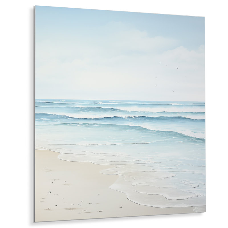 «Beach Photo Tranquil Waters I» - Décoration murale en métal nautique et plage, H 32 po x l 24 po