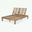 Chaise longue double à 5 positions avec dossier réglable et coussins latéraux pliables-820838076