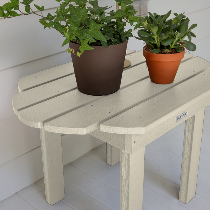 Table d'appoint en plastique Anette, Blanc délavé
