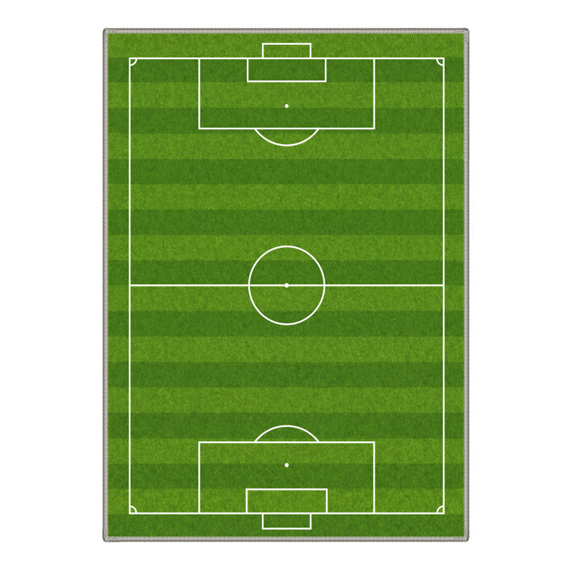 Tapis intérieur géométrique vert émeraude lavable à la machine avec envers antidérapant, Rectangulaire 8 pi x 10 pi