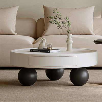 Cream style creative design round tea table