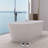 67" W Freestanding Stone Resin Soaking Bathtub with Drain Pipe