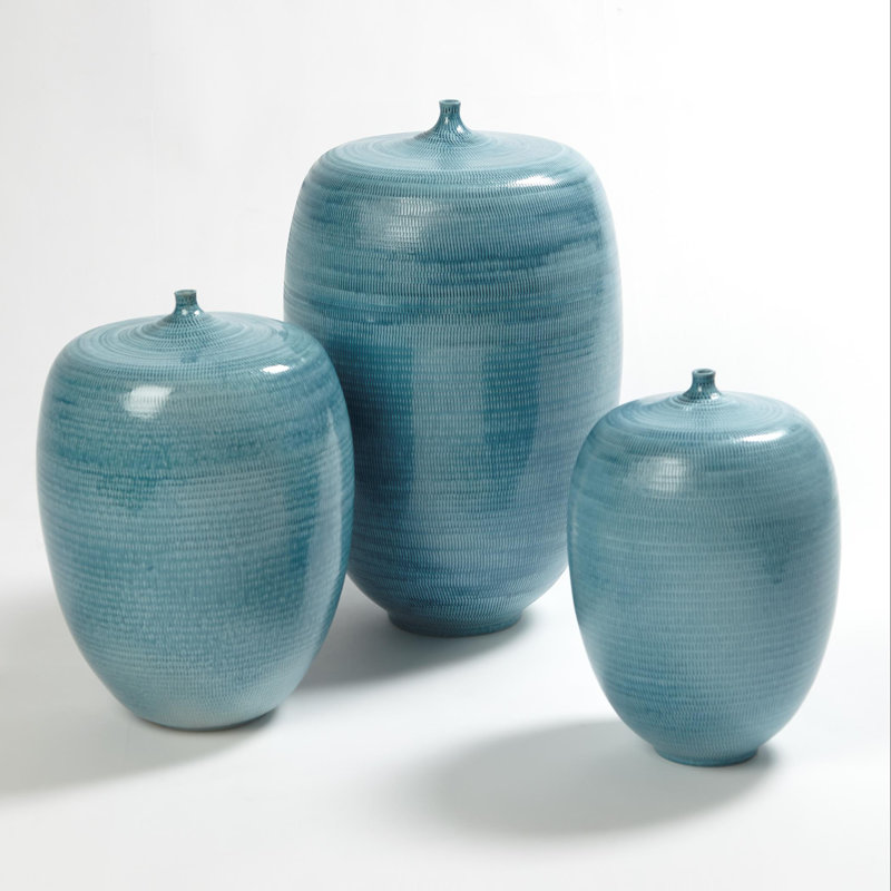 Fat Bottle-Sea Blue, 13" H x 9" W x 9" D